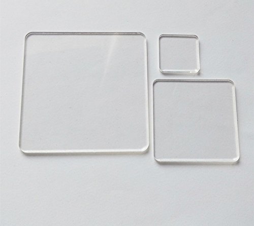Blank Clear Acrylic Square Material,Plexiglass Laser Cut Square Sheet with Round Corners, DIY Accessory 1/8