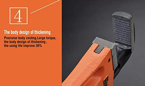Image of Edward Tools Pipe Wrench - Heavy Duty Heat Treated Steel Plumbing Wrench Tool - Forged Hook Jaw for Superior Grip - Quick Adjustment Nut (18 inch)