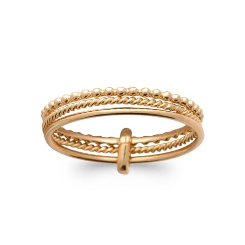 Bagues en Plaqué Or 18 carats Tata Gisèle, triple anneau élégant et raffiné pour femme