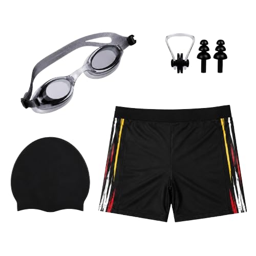 Swimming Combo Kit with Shorts (28–34 Inch) | Anti-Fog Goggles, Silicone Swim Cap, Ear Plugs & Nose Clip | Regular Fit Complete Swim Set for Men | Ideal for Pool Training & Beach_Multicolor - 5 - L-image-27