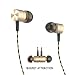 Headphones,Magnet Attraction In-Ear Earbuds Headset with Mic Microphone and Volume Control Heavy Stereo Bass with 3.5mm Jack (Golden)