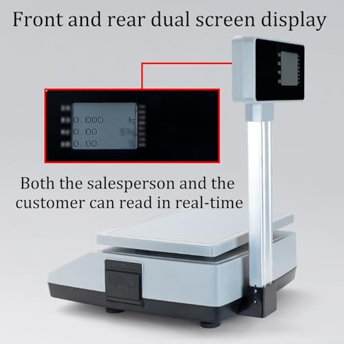 Báscula electrónica con impresora y pantalla doble miniatura 4