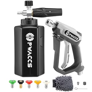 PWACCS Pressure Washer Foam Gun, Short Pressure Washer Gun, Foam Cannon for Car Wash Kit with 1/4" Quick Connector, Pressure Wash Handle for Power Washer with M22 Male Inlet, 4000 PSI, 1.5 Liter