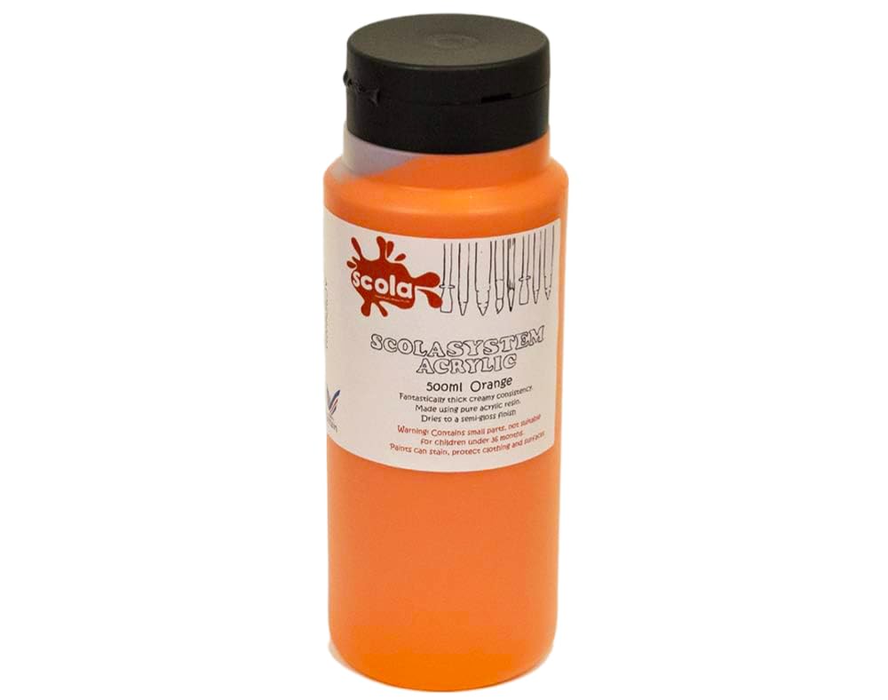 Scola Orange 500Ml System Pure Acrylic Artist Paint