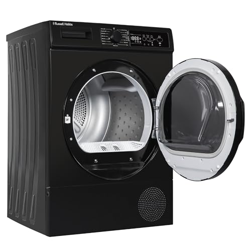 Russell Hobbs Freestanding Electric Heat Pump Condenser Tumble Dryer, 9Kg Capacity, 15 Programmes, 3 Heat Settings, Led Display, Anti-Crease, Child Lock In Black RH9HPTD1E12B - 13