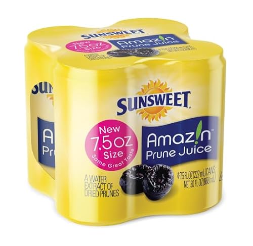Sunsweet Amazin Prune Juice Small Cans - Water Extract of Dried Prunes Pitted Unsweetened - Low Fat - 100% Juice Rich in Dietary Fiber & Natural Minerals - 4 Pack of 7.5 oz - Thumbnail 2