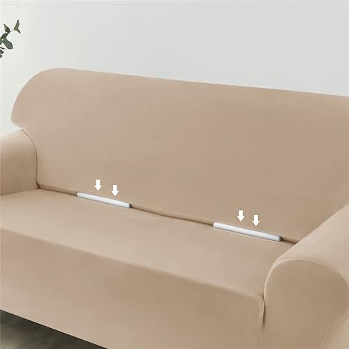 Vista 73 de Funda elástica para sofá de 3 cojines, 1 funda de terciopelo para sofá, fundas protectoras de muebles con parte inferior elástica, lavable a máquina
