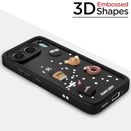 Image of Pikkme Back Cover for OnePlus Nord 4 5G | Cute Fun Cartoon 3D Bear Silicone Full Body Protection Bumper Case (Black)