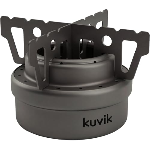Kuvik Titanium Alcohol Stove - Ultralight and Compact Stove for Backpacking, Camping, and Survival