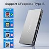 8 in 1 CFexpress Type B Card Reader with 2 USB3.2 (Gen 2) 10Gbps, USB-C&USB-A 2-in-1 Type B CF Express Card Reader Hub for CFexpress Type B/SD/TF/CF/XD/MS/USB, Multi Reader Read 8 ports Simultaneously
