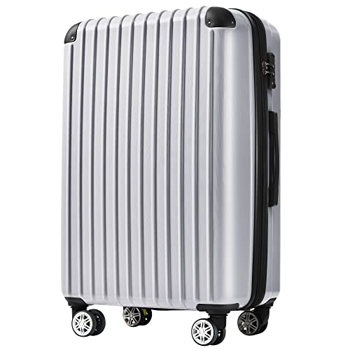 BTM スーツケース 機内持ち込み キャリーバッグ 超軽量 容量拡張可能 ストッパー付き 静音 アウトドア TSAロック ダイヤルロック 中型 耐衝撃 おしゃれ 旅行 ビジネス 出張 1 suitcase Mサイズ ダークグレー×ブラック