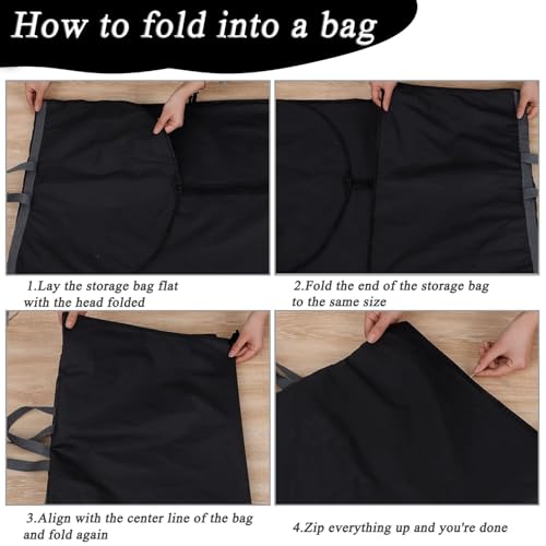 Long Dress Covers Bag Dust Proof Clothes Covers Moth Proof Garment Bag Wedding Dress Bag Folding Long Coat Cover for Coat Gowns Dresses Shirts Suits Jackets Storage (Black) - Image 5