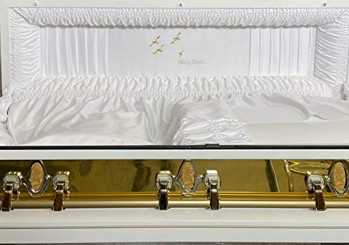 Solid White 20Ga Sealer (Gasketed) Full Couch Gold Tint Mirror Siding Gold Hardware W/Dove Decals White Interior Going Home In The Cap (Headboard) #TOP3