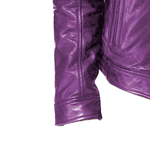 Men Leather Motorcycle Jacket Stand Collar Faux Leather Jackets Zip-Up Slim Fit Biker Coat4