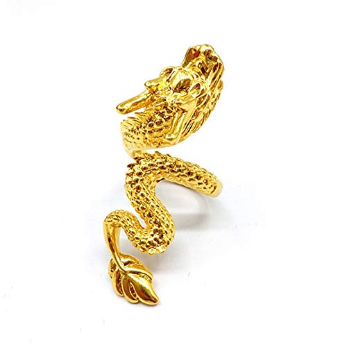 Bague python homme or laiton plaqué bijou ouvert ajustable CFWSHJ