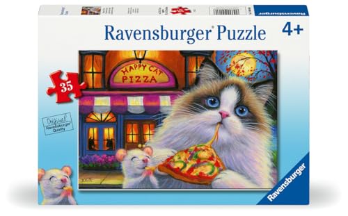 Ravensburger Happy Cat Pizza - Rompecabezas de 35 Piezas para Niños con Diseño Atractivo y Diversión Familiar miniatura 2