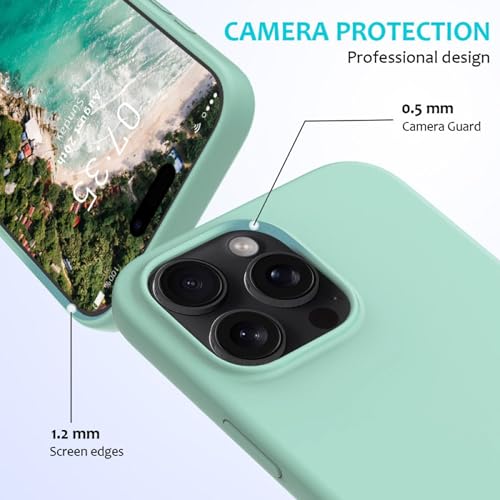 Image of ArmourPro Silicone Back Case for iPhone 16 Pro Max, Soft-Touch Case | GreenishCyan