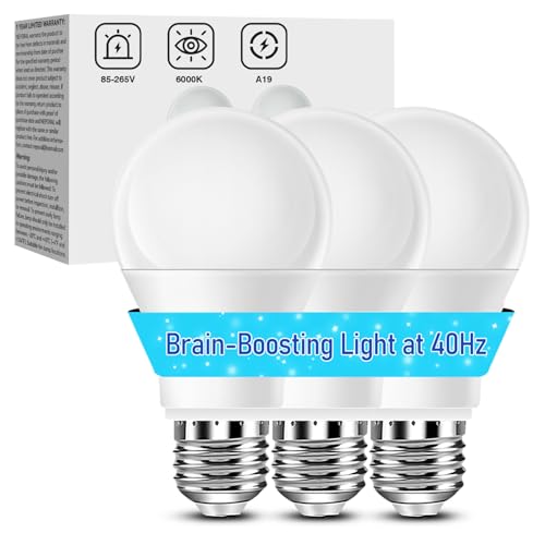 Free2Glow 40Hz Therapy Light Bulb Improve Focus Memory & Mood for Seniors Easy to Use | 85265V Wide Voltage | E26 Base| 6000K Daylight | No Headache | Easy Daily Use