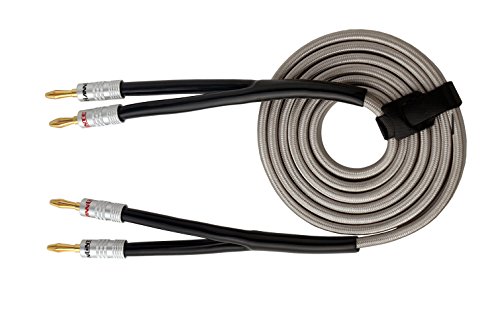 HannLinte Speaker Wire - Speaker Cable(10.0FTx1) with Gold Plated Banana Plugs-12AWG (OFC),