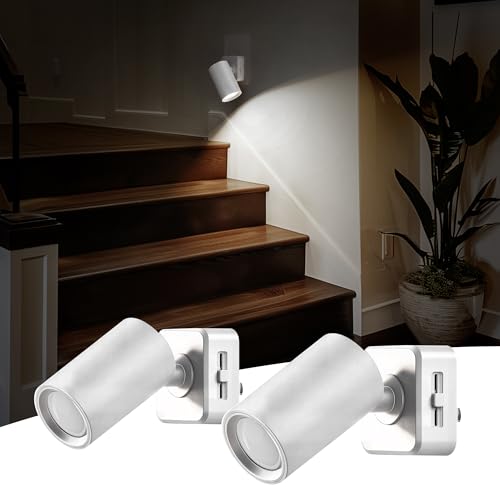 Image of L LOHAS LED Night Lights Plug into Wall,[2-Pack] Wall Spot Lights Indoor with Light Sensor,5000K Daylight White Night Lights,for Home Decor Party Bathroom,Hallway