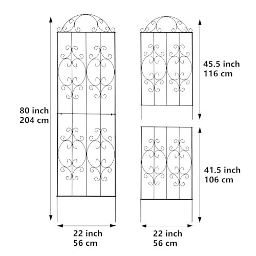 Thealyn Metalowe kratki 2 szt. 203 cm wys. czarne