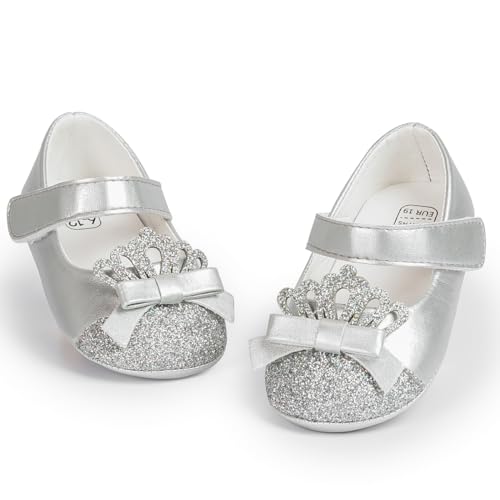 Bellocasa Baby Mary Jane Flats for Girls with Bowknot Cotton Anti Skid Sole Infant First Walker...