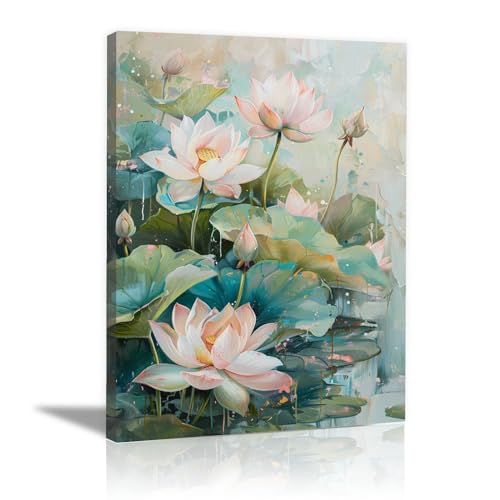 Décoration d'impression de peinture de lotus grand format 60x80cm pour intérieur