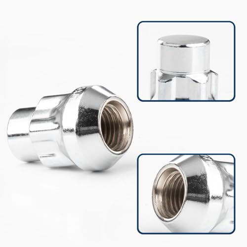 GAsupply Nakrętki zabezpieczające koła 4 + 1 M12 x 1,5, ochrona przed kradzieżą, z 1 adapterem, kompatybilne z większością F-ord Focus Fiesta, Nissan Mazda Mitsubishi, gniazdo stożkowe (chromowane)