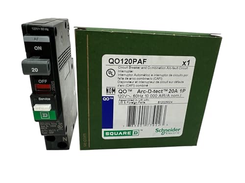 Square D QO120PAF (New Version of QO120PCAFI) Circuit Breaker, QO, 20 AMPS, 1 Pole, 120VAC, 10kA, Combo arc Fault, Plug on Neutral, Plug in Mount, UL Listed by Square D - Image 2