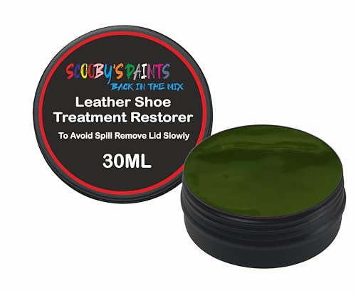 Scooby Paints Leather Shoe Colour Restorer Recolouring Balm Repair Treatment for Faded & Worn Absorbent Leather Furniture, Sofas, Chairs (DARK GREEN)
