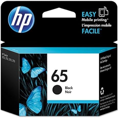 Original HP 65 Black Ink Cartridge | Works with HP AMP 100 HP DeskJet 2600 3700 HP Envy 5000 | Eligible for Instant Ink, Standard Yield, Standard Yield Ink Cartridge
