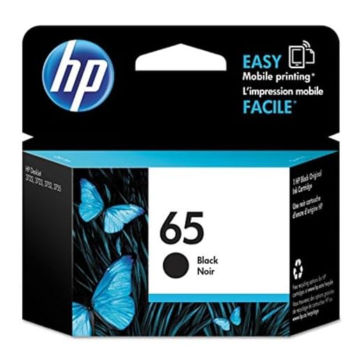 HP 65 Black Ink Cartridge | Works with HP AMP 100 Series, HP DeskJet 2600, 3700 Series, HP ENVY 5000 Series | Eligible for Instant Ink | N9K02AN