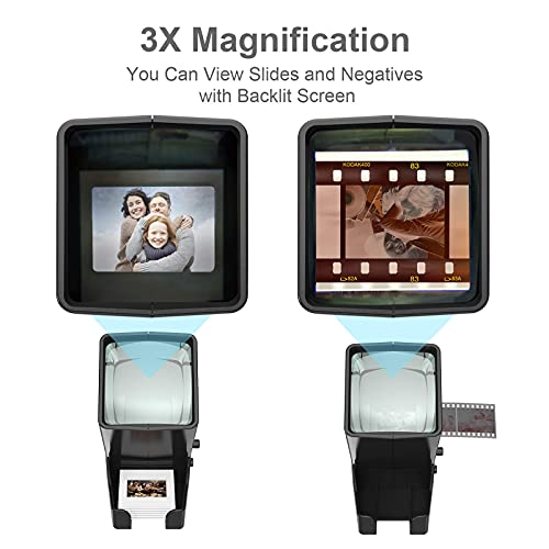 Digitnow!35Mm Slide And Film Viewer, 3X Magnification Led Lighted Illuminated Viewing,Usb Powered/Battery Operation-For 35Mm Slides & Positive Film Negatives(4Aa Batteries Included) #TOP1