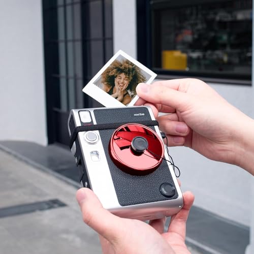 Tapa de lente Rieibi para Fujifilm Instax Mini Evo, accesorios Fuji Instax - Cuerda anti-pérdida, cubierta de lente Mini Evo de material PC con interior acolchado - Rojo miniatura 6