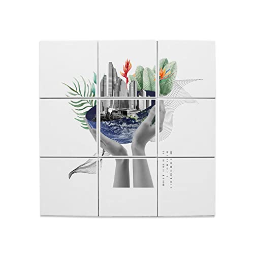 Carreaux céramique décoratifs 20 x 20 cm collage art surréalisme pour décoration murale