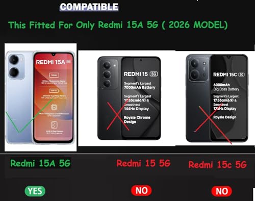 Image of COVERBLACK Soft Rubber Silicon Clear Case Back Cover Compatible for REDMI 15A 5G - Transparent