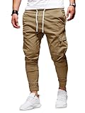 【Ceinture élastique】Ce pantalon de survêtement pour homme est doté d'une ceinture élastique pour plus de confort. Deux poches latérales pratiques offrent un grand espace de rangement, tandis que la ceinture élastique s'ajuste individuellement à la taille pour un ajustement parfait. Ce pantalon chino pour homme est idéal pour les loisirs en toute saison.