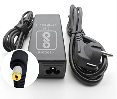 Image of 65w Laptop Adapter Charger for Acer Aspire One 4730 5750z a515-56g pa-1650-86 4730z ne46rs1 timelinex Ferrari extensa 19v 3.42a Yellow Pin /Tip Size: 5.5mm x 1.7mm (with Power Cable /Cord)