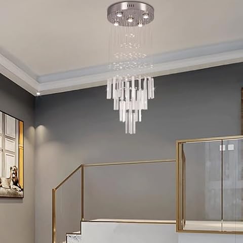 FRIXCHUR Modern Crystal Chandelier for High Ceilings Cover