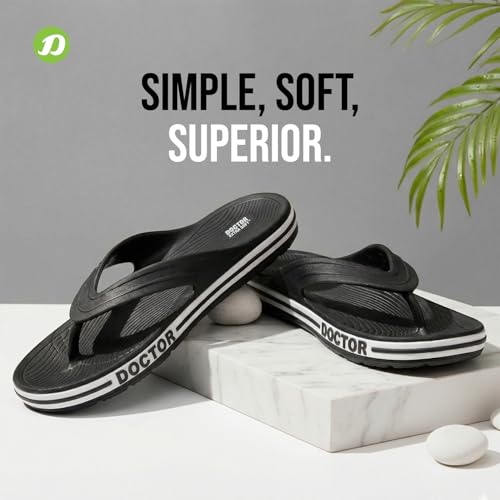 Image of DOCTOR EXTRA SOFT Men's Classic & Premium Casual Flip Flops with Soft Acupressure for Adult | Comfortable & LightWeight| Stylish & Anti-Skid |Waterproof Everyday Cushion Slippers for Gents /Boys D-553