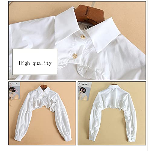 Detachable Dickey Collar Blouse False Collar Half Shirt Long Sleeve Cropped Crop Tops4