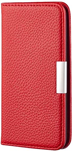 Coque antichoc iPhone 12 Pro Max avec béquille et rabat magnétique rouge