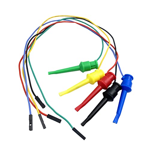 Image of 5 Pairs Test Hook Clips to Breadboard Male Female Jumper Wires,Flexible Silicone Test Leads for Electrical Testing