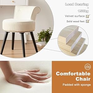 Vanity Stool with Back - Vanity Chair with Back Small Chair for Vanity Makeup Vanity Chair Velvet Vanity Stool Chair Tufted Accent Chairs Makeup Chair for Vanity for Women Girls and Kids Vanity Stool with Back Vanity Chair with Back Small Chair for Vanity Makeup Vanity Chair Velvet Vanity Stool Chair Tufted Accent Chairs Makeup Chair for Vanity for Women Girls and Kids