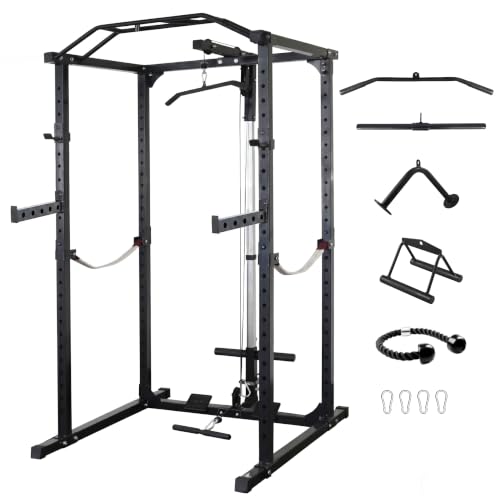 HulkFit Power Cage Squat Rack 800LB Multifunction Home Gym