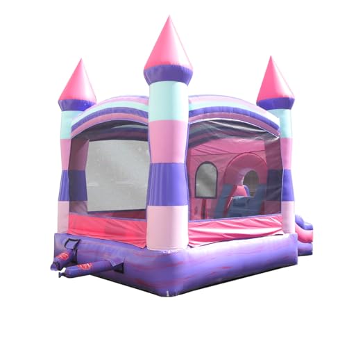 Crossover Inflatable Bounce House with Slide for Kids, Wet Dry Bouncy Jump Castle, Outdoor Backyard Jumping Bouncer, Built-in Water Misting System, Without Blower, 18 x 12 x 14.5 Ft, Pink - Image 6