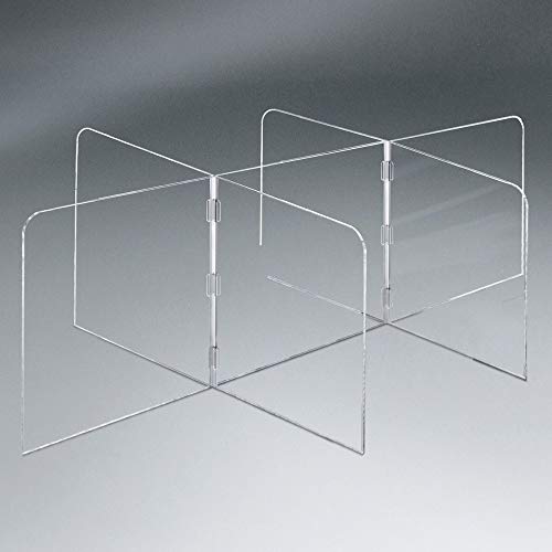 Vergo 6-Person Table Top Plexiglass Sneeze Guard Divider Acrylic Shield Barrier for Cafeteria & Conference Tables (45