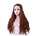 Yilys Long Curly Gradient Color Wig With Braid (Brown)