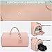 Modoker Women Convertible Leather Garment Bag with Shoulder Strap, Carry on Garment Duffel Bag - 2 in 1 Hanging Suitcase Suit Travel Bags Pink