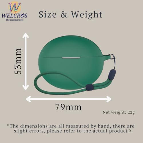 Image of WELCROS Soft Silicone Protective Case Cover for OnePlus Buds 4 (Lanyard Green)